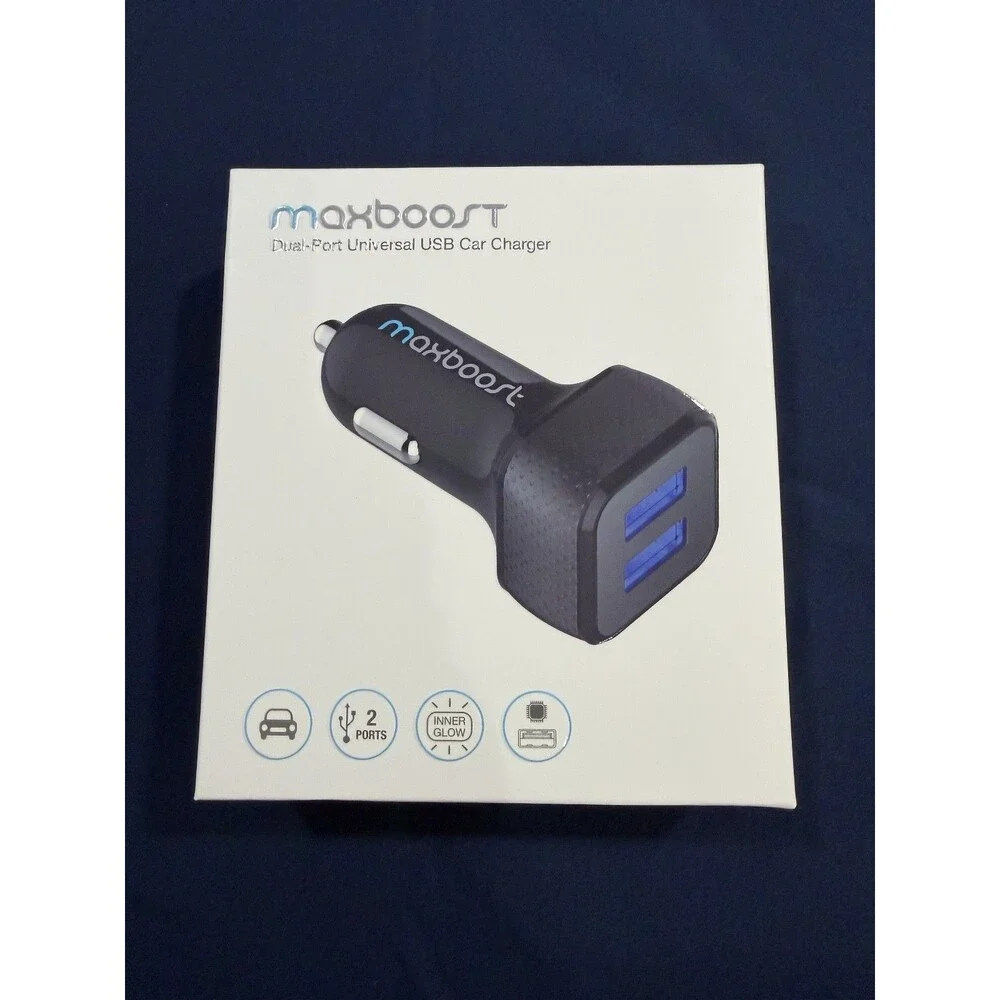 Maxboost Dual-Port Universal USB Car Charger NEW IN BOX